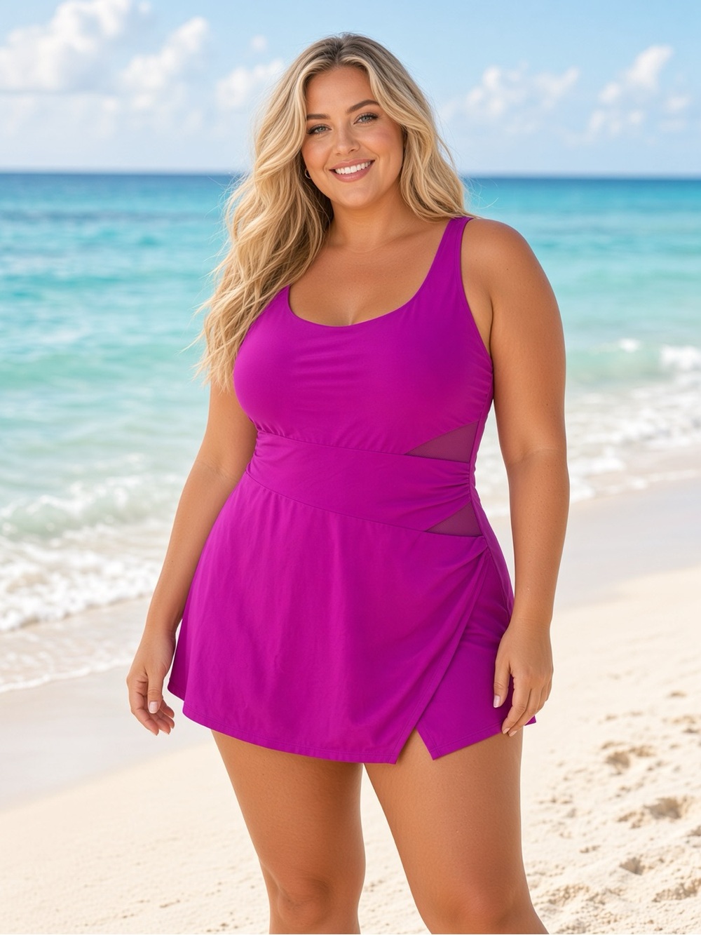 Swimdress with Mesh Cut Outs